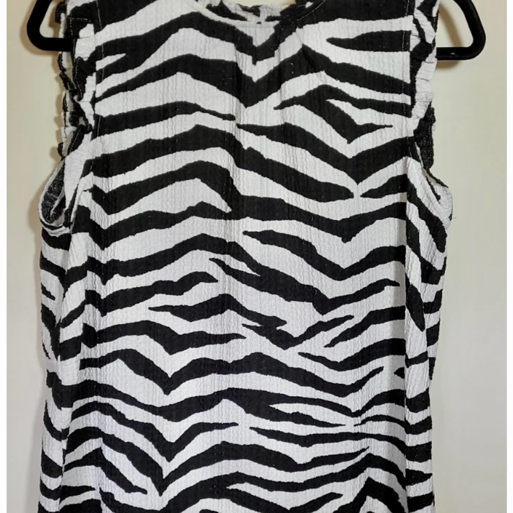 LOFT Monochrome Zebra Print Tank Top